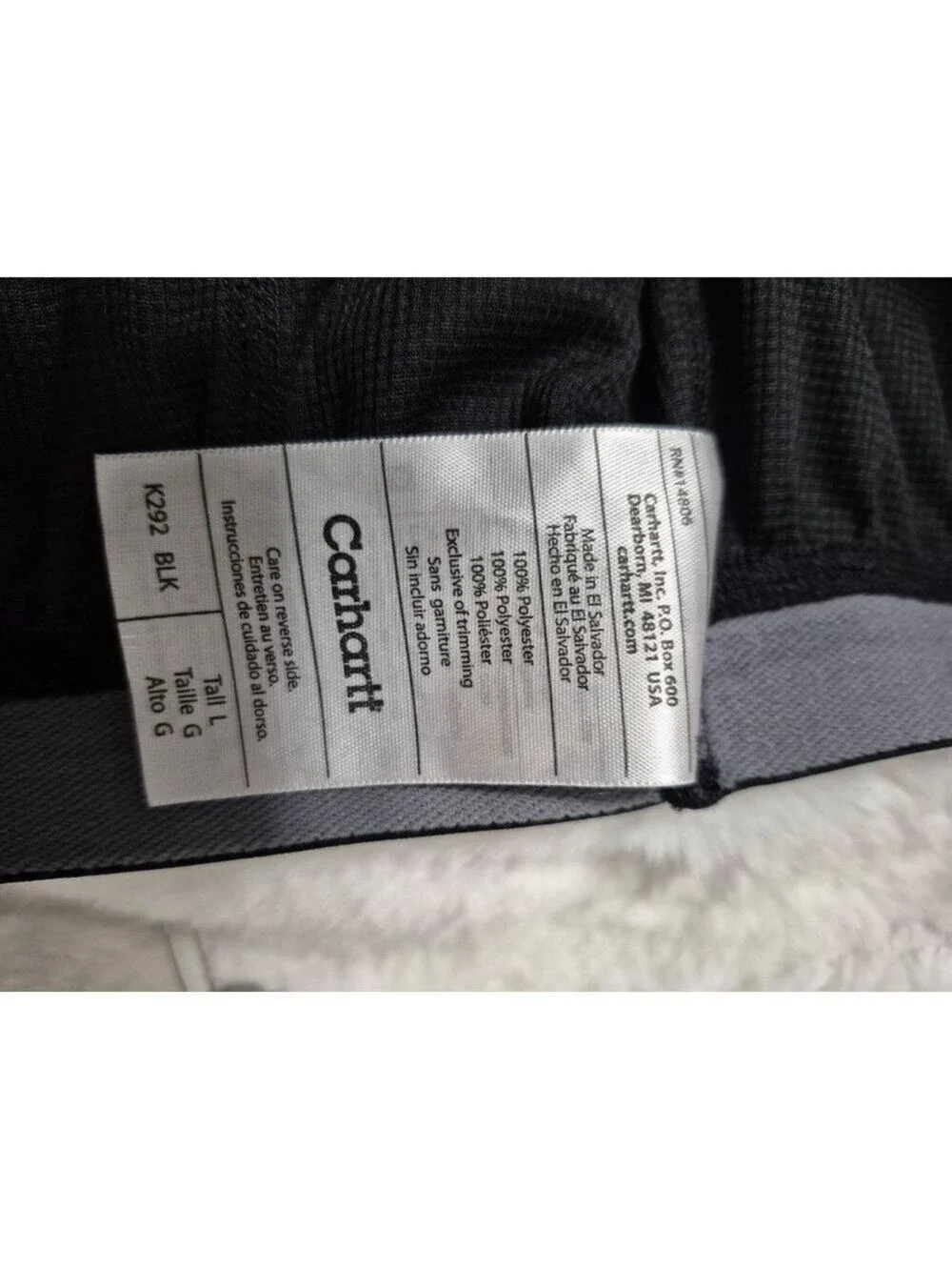 Men's Carhartt Black Thermal Underwear Bottoms Tall L